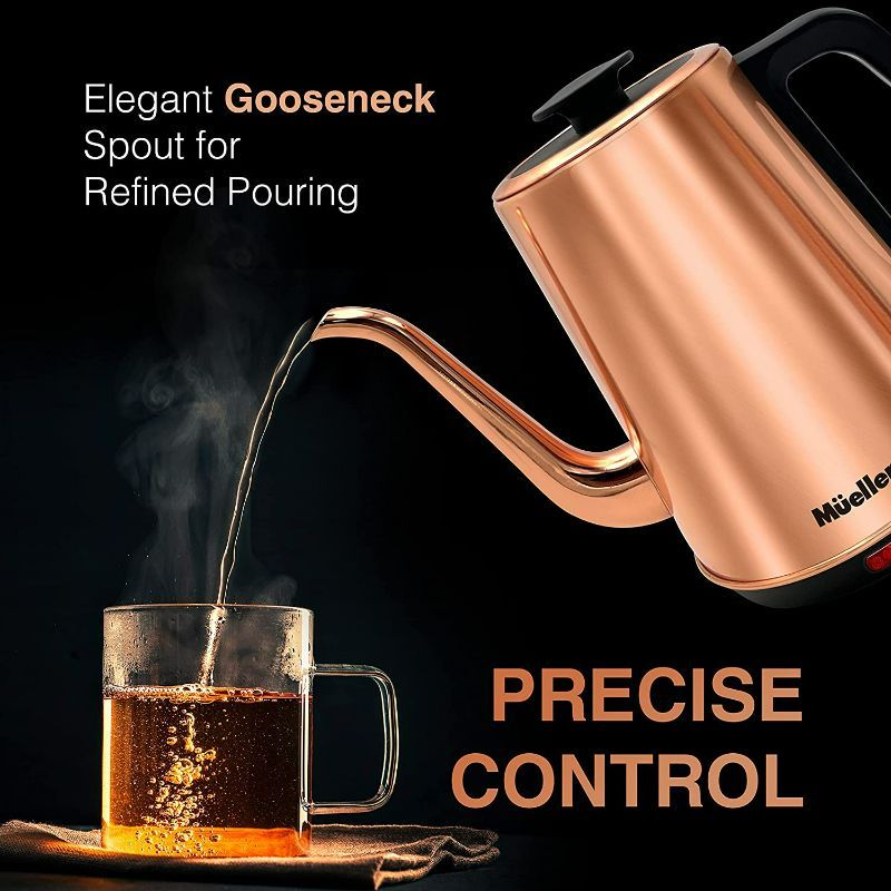 Photo 2 of Mueller Electric Gooseneck Kettle, 1L/34oz Stainless Steel Electric Tea Kettle & Pour Over Coffee Kettle, Auto-Shut Off & Boil Dry Protection, BLACK SEE PHOTO