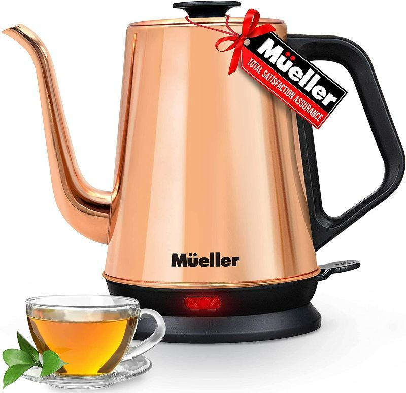 Photo 1 of Mueller Electric Gooseneck Kettle, 1L/34oz Stainless Steel Electric Tea Kettle & Pour Over Coffee Kettle, Auto-Shut Off & Boil Dry Protection, BLACK SEE PHOTO