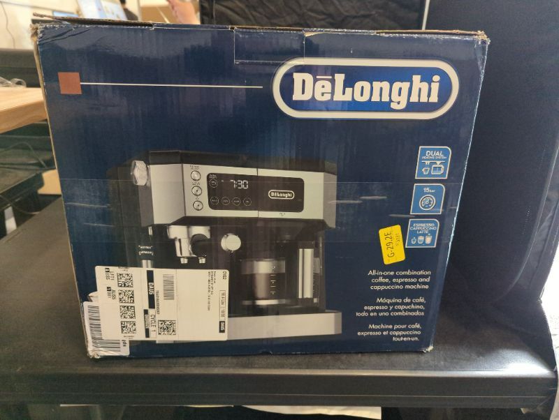 Photo 6 of De'Longhi All-in-One Combination Coffee Maker & Espresso Machine + Advanced Adjustable Milk Frother for Cappuccino & Latte + Glass Coffee Pot 10-Cup, COM532M