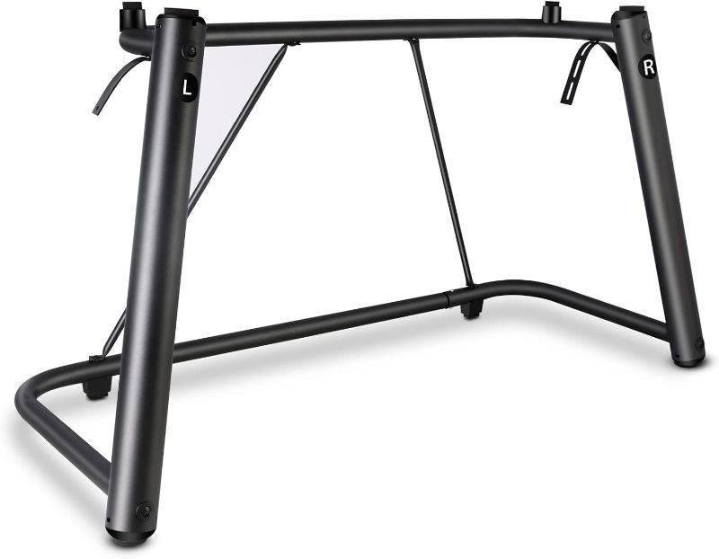 Photo 1 of Keyboard Stand with Locking Straps, Heavy-Duty Piano Keyboard Stand 88 Key 76 Key 61 Key, U-Shaped Design Keyboard Display Stand (Black)
