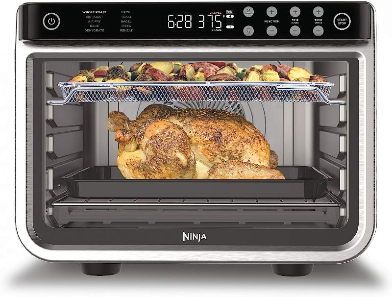 Photo 1 of Ninja DT201 Foodi 10-in-1 XL Pro Air Fry Digital Countertop Convection Toaster Oven with Dehydrate and Reheat, 1800 Watts, Stainless Steel Finish
