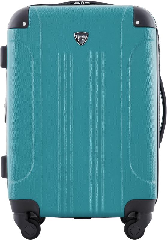 Photo 1 of Travelers Club Chicago Hardside Expandable Spinner Luggages, Teal, 20" Carry-On

