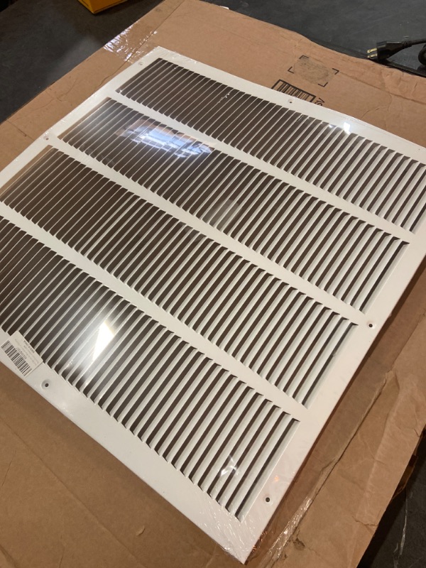 Photo 2 of Handua 24"W x 24"H [Duct Opening Size] Steel Return Air Filter Grille [Removable Door] for 1-inch Filters | Vent Cover Grill, White | Outer Dimensions: 26 5/8"W X 26 5/8"H for 24x24 Duct Opening
