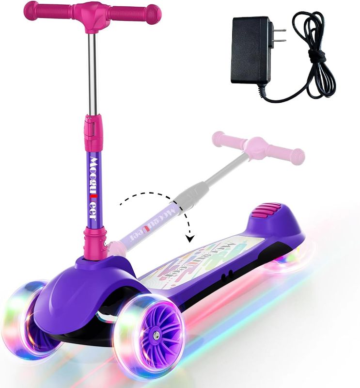 Photo 1 of 3 Wheel Electric Scooter for Kids, Electric Scooters for Children Ages 3-8, Thumb Accelerator, Flashing LED Wheels, 5 MPH Safe Speed, Folding, for Kids, Boys & Girls
