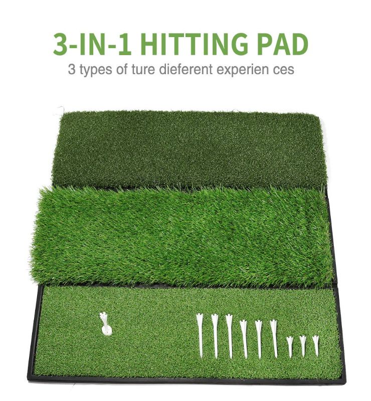 Photo 1 of Factory Supply 3 IN 1 Combination Hitting mat new patented design Hand-held Portable Grip Golf Hitting Mat reliable Manufacturer