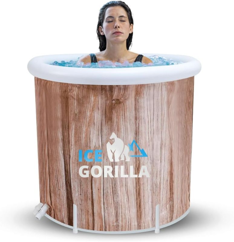 Photo 1 of Ice Gorilla Ice Bath Tub for Athletes – 5 Layer Insulated Ice Tub for Cold Plunge Immersion – Portable Ice Bath with Insulated Lid for Outdoor/Indoor – Larger 31.5in x 31.5in Ice Barrel Cold Therapy