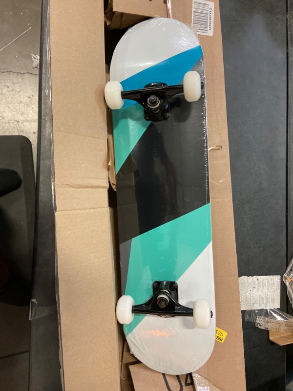 Photo 2 of WhiteFang Skateboards for Beginners, Complete Skateboard 31 x 7.88, 7 Layer Canadian Maple Double Kick Concave Standard and Tricks Skateboards for Kids and Beginners