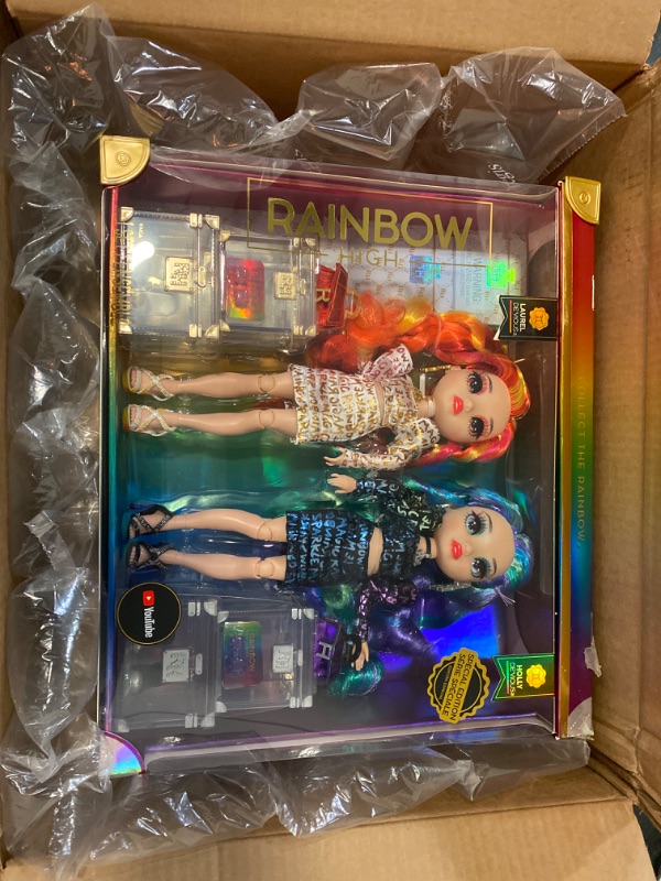 Photo 1 of Rainbow High Special Edition Twin (2-Pack) Laurel & Holly De'Vious Fashion Dolls, Multicolor Designer Metallic Outfits, Gift for Kids and Collectors, Toys for Kids Ages 6 7 8+ to 12 Years Old