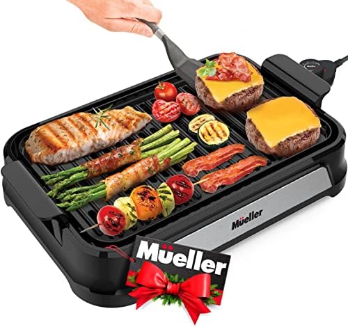 Photo 1 of Mueller Ultra GrillPower 2-in-1 Smokeless Electric Indoor Removable Grill and Griddle Combo, Nonstick Plate, with Adjustable Temperature, 120V