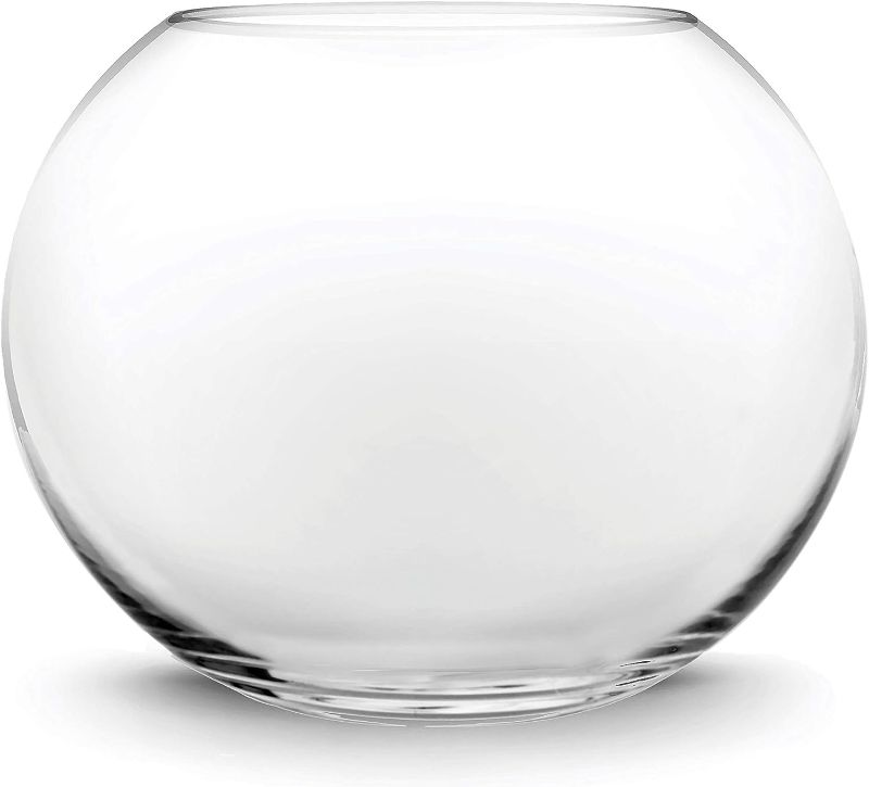 Photo 1 of CYS EXCEL Large Glass Bubble Bowl (H-9.5" W-11", Approx. 3 Gal.) | Multiple Size Choices Fish Bowl Vase | Glass Round Bowl Terrarium | Globe Flower Vase Centerpiece
