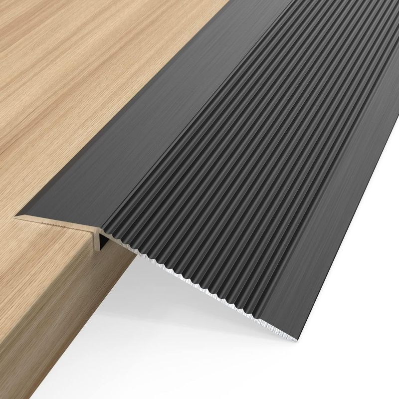 Photo 1 of Floor Transition Strip - Aluminum Transition Strips for Doorway, 36 Inch Adhesive Flooring Transitions, Doorway Edge Trim Suitable for Threshold Height Less Than 1.6 Inch
