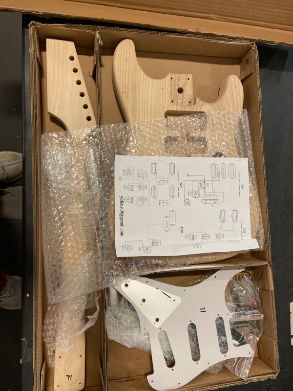 Photo 2 of Fistrock DIY Electric Guitar Kit Beginner Kits 6 String Right Handed with Basswood Body Maple Neck Poplar Laminated Fingerboard Build Your Own Guitar.
