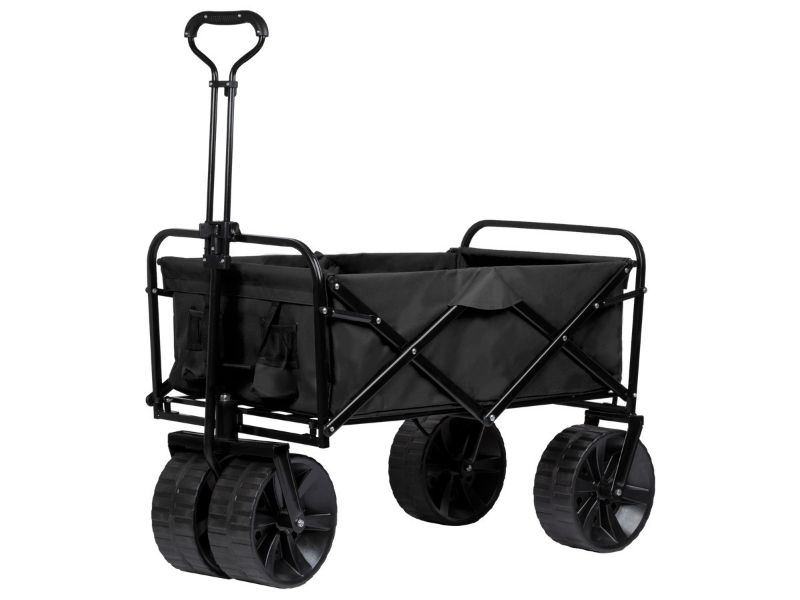 Photo 1 of Pure Outdoor by Monoprice Heavy Duty All Terrain Collapsible Outdoor Wagon, Black
