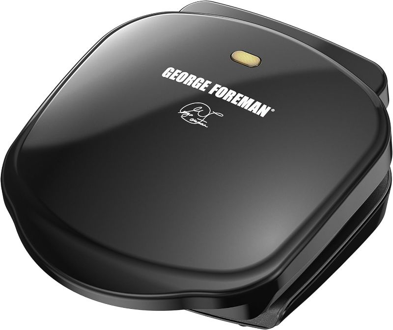 Photo 1 of George Foreman GR10B 2-Serving Classic Plate Electric Indoor Grill and Panini Press, Black
