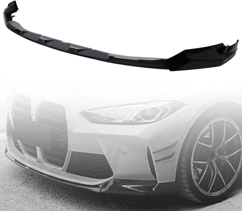 Photo 1 of MotorFansClub 3pcs Front Bumper Lip Splitter Fit for BMW G80 M3 G82 G83 M4 2021 2022 2023 Protection Splitter Spoiler Trim Black
