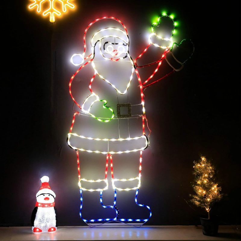 Photo 1 of Snokip 5Ft 273 LED Santa Claus Light with Controller, Colorful Neon Light for Outdoor Indoor Home Garden Christmas Festival Party Decoration
