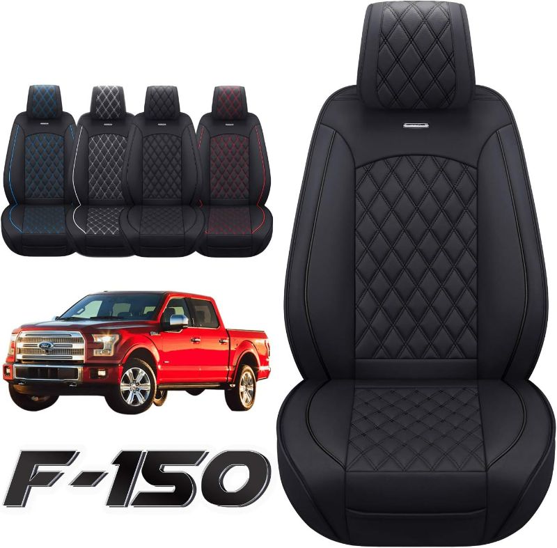 Photo 1 of Aierxuan Car Seat Covers Front Set with Waterproof Leather Automotive Vehicle Cushion Cover for Cars SUV Pickup Truck Fit for 2009 to 2024 Ford F150 Carhartt and 2017 to 2024 F250 F350 F450

