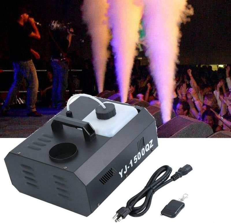 Photo 1 of Ridgeyard Vertical Smoker Stage 1500W Fog Machine Up Spray DMX Fogger with Wireless Remote Control for DJ Club Disco Party Theatre Nightclub Stage Effecting (0.53 gal / 2L Tank Capacity)
