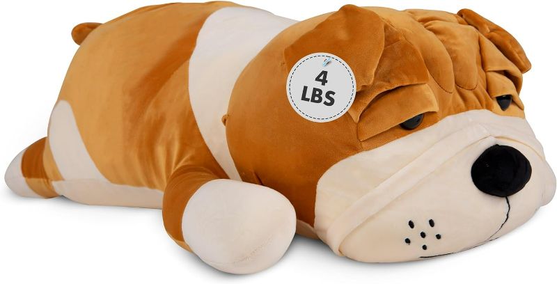 Photo 1 of Blissful Calm Weighted Stuffed Animals for Anxiety - 4 lbs, 33 Inch Plush Pillow with Cute French Bulldog