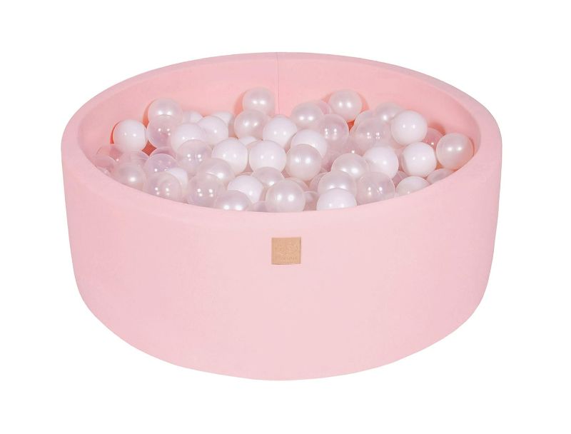 Photo 1 of MeowBaby Large Capacity Round Foam Baby Ball Pit with 200 Colorful Plastic Ball Pit Balls Included, Light Pink, 35 x 11.5 Inch