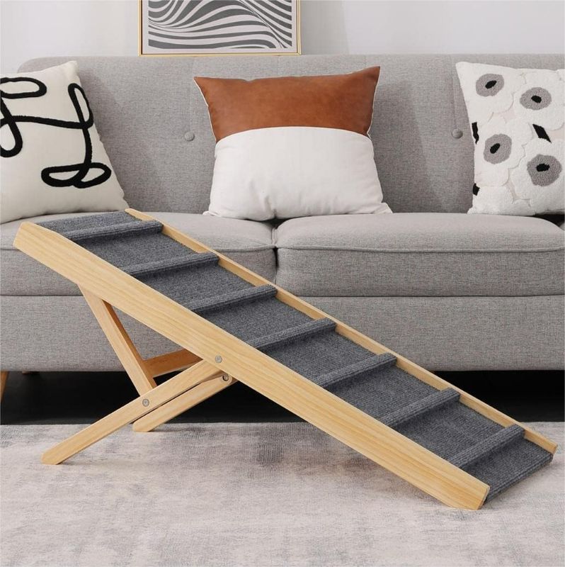 Photo 1 of Large Dog Pet Ramp Stairs for Bed Car Truck Couch SUV,Dog Pet Ramp for Small Large Dogs Pets to Get on High Bed Truck Couch Sofa