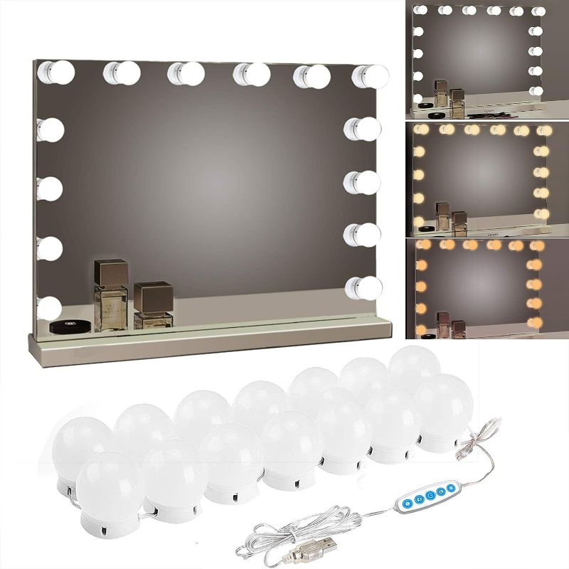 Photo 1 of SICCOO Makeup Vanity Lights for Mirror, Hollywood Style LED Vanity Mirror Lights 