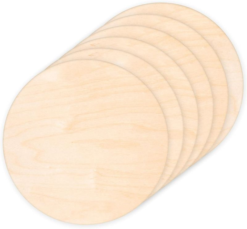 Photo 1 of 12 Pack 17 Inch Wood Rounds,17 Inch Round Wood Circles for Crafts, Unfinished Wood Circles Wood Sign Blank, Wooden Discs for DIY Crafts, Door Hangers and Christmas Decoration