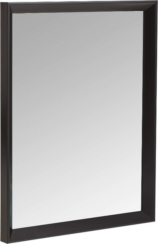 Photo 1 of Amazon Basics Rectangular Wall Mount Mirror With Peaked Trim, Black, 26 x 18 inch
