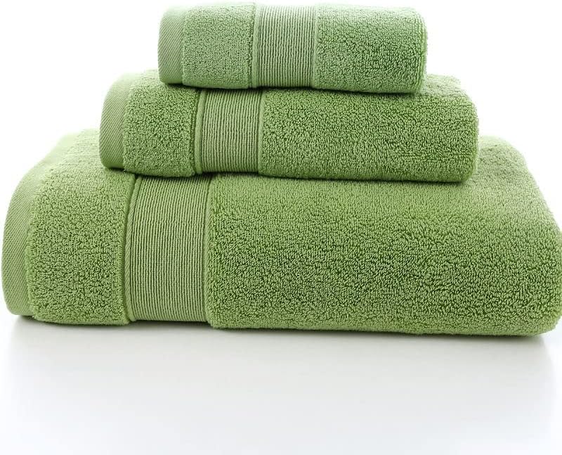 Photo 1 of Banyan Towels 3-Piece Premium Towel Set, 1 Bath Towels, 1 Hand Towels, and 1 Wash Cloths, 500 GSM 100% Cotton Highly Absorbent (Lime Green)