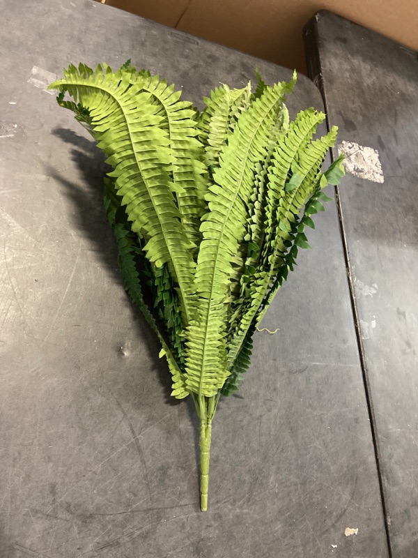 Photo 2 of Galebeiren Artificial Ferns for Outdoors & Indoors, 45" Large Faux Ferns 57 Fronds Fake Boston Fern Plant for Planter Garden Porch