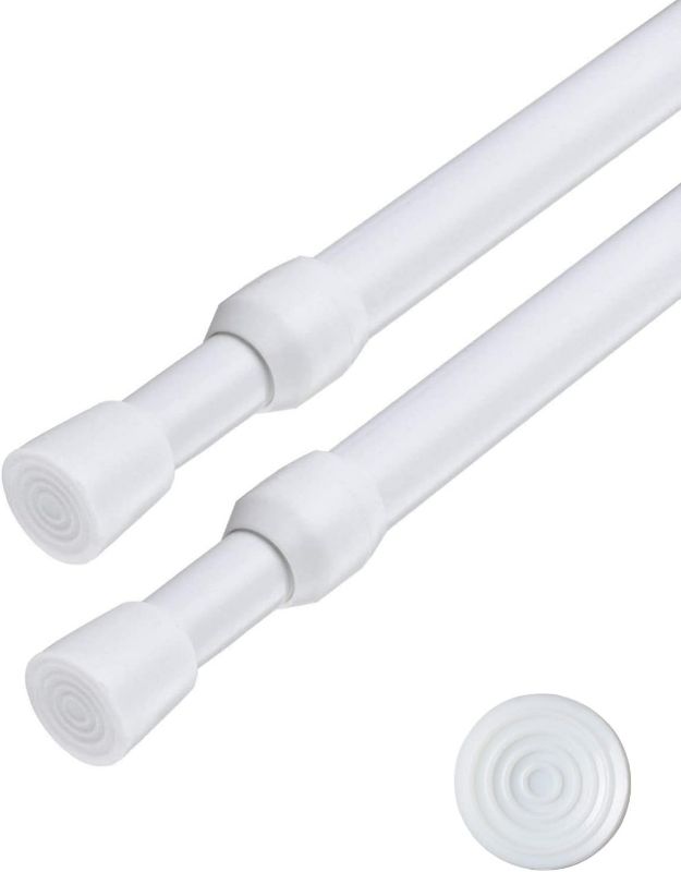 Photo 1 of 2 Pack Spring Tension Curtain Rod Adjustable 54-100 Inches?5/8" Diameter, White