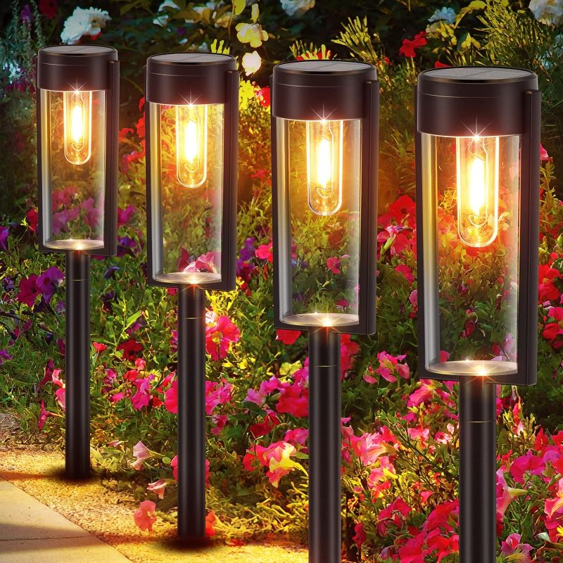 Photo 1 of LETMY Solar Pathway Lights Outdoor, Upgraded 8 Pack Solar Lights for Outside, IP65 Waterproof Auto On/Off Solar Landscape Path Lights Outdoor Solar Lights..