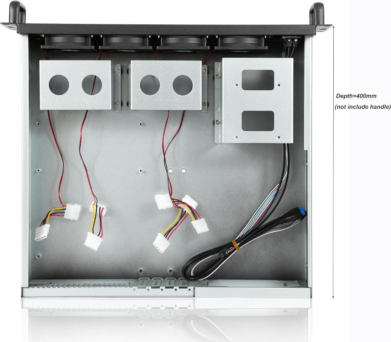 Photo 2 of RackChoice MicroATX/Mini-ITX 2U Rackmount Server Chassis max 7x3.5 Bay / USB3.0 with 2.0 Adapter Support ATX PSU Either top or Side Cooling Depth 15.7"