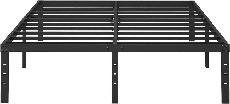 Photo 1 of Full Size Bed Frame 16 Inches High Metal Platform Bedframe with Slat Strips Easy Assembly Heavy Duty 