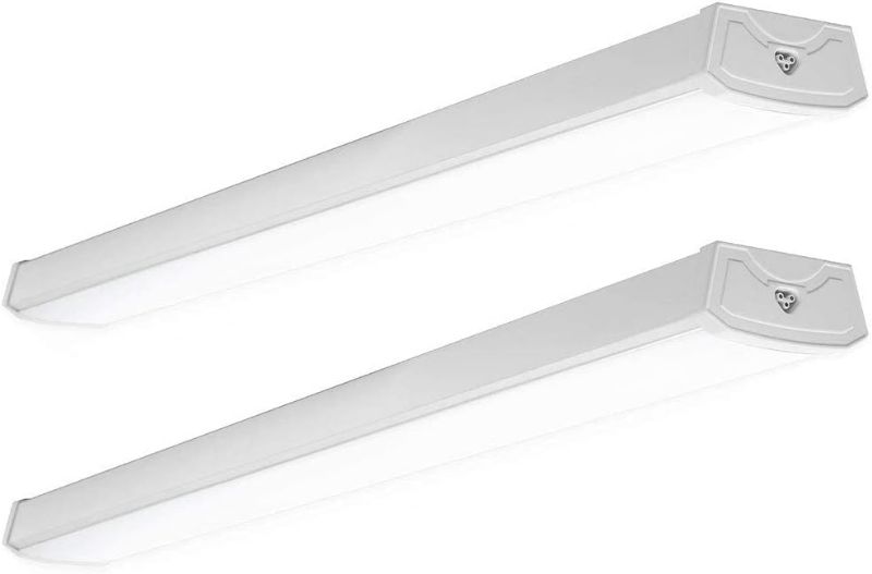 Photo 1 of Sunco 2 Pack LED Wraparound Light Fixture 4FT, Garage Ceiling Lights, Linkable 40W=300W, 3500 LM, 5000K Daylight, Hardwired, Surface Mount, Workshop Utility Light ETL Energy Star