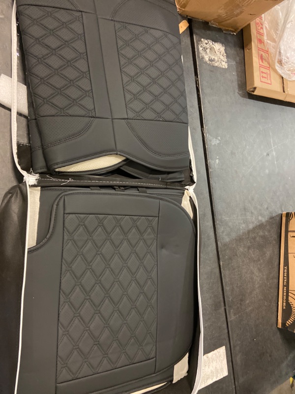 Photo 2 of GIANT PANDA Pu Leather Car Seat Covers Full Set Custom Fit for Toyota RAV4 Hybrid LE/Hybrid Limited/Hybrid XLE/Hybrid XLE Premium 2019 2020 2021 2022 2023 2024-(Black)
