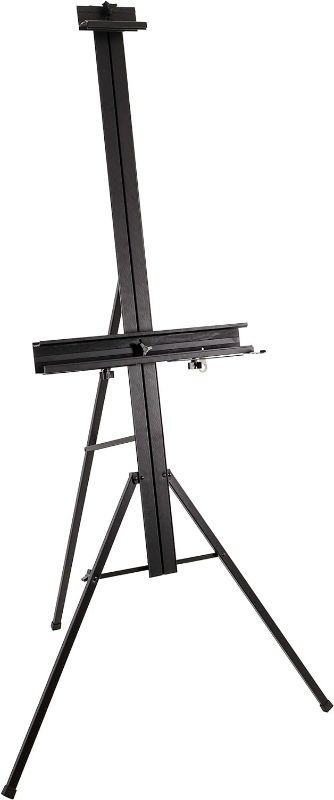 Photo 1 of U.S. Art Supply Del Mar 69" High Aluminum Single Mast Artists Studio Easel and Floor Display Stand - Professional Heavy Duty Adjustable Extra Large Canvas Height Up To 47" - Palette Holder, Brush Rest