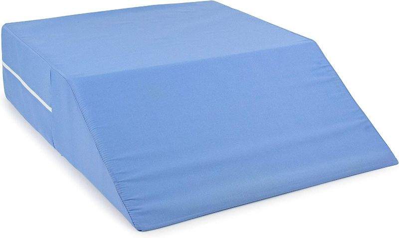 Photo 1 of DMI Ortho Bed Wedge, Elevated Leg Pillow, Supportive Foam Wedge Pillow for Elevating Leg, Improved Circulataion, Reducing Back Pain, Post Surgery and Injury, Recovery, 6" x 20" x 24", Blue