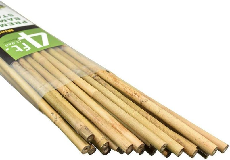 Photo 1 of Mininfa Natural Bamboo Stakes 4 Feet, Eco-Friendly Garden Stakes, Plant Stakes Supports Climbing for Tomatoes, Trees, Beans, 25 Pack