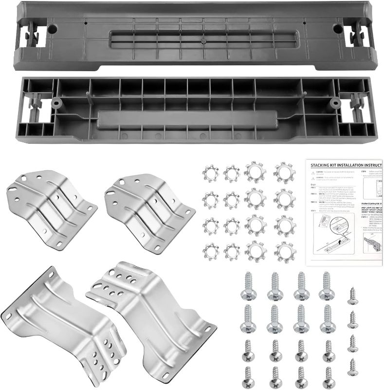 Photo 1 of UPGRADED SKK-8K & SKK-7A Stacking Kit Fit for Samsung Washer & Dryer 27 Inch Front Load Laundry by Techecook - Stackable Washer Dryer Kit Including All Parts - Replace for SK-5A SK-5AXAA