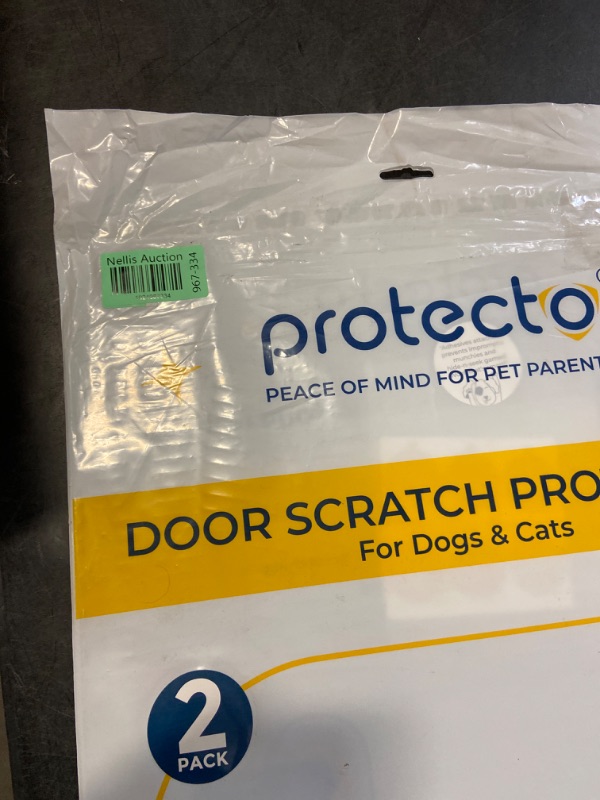 Photo 3 of PROTECTO Heavy Duty Door Protector From Dog Scratching - 2PACK 35.5 x 15.5 Ultra Durable Cat Scratch Door Frame Protector – Clear Pet Anti-Scratch Guard for Furniture, Window & Wall – Indoor & Outdoor 35.5x15.5" 2pcs