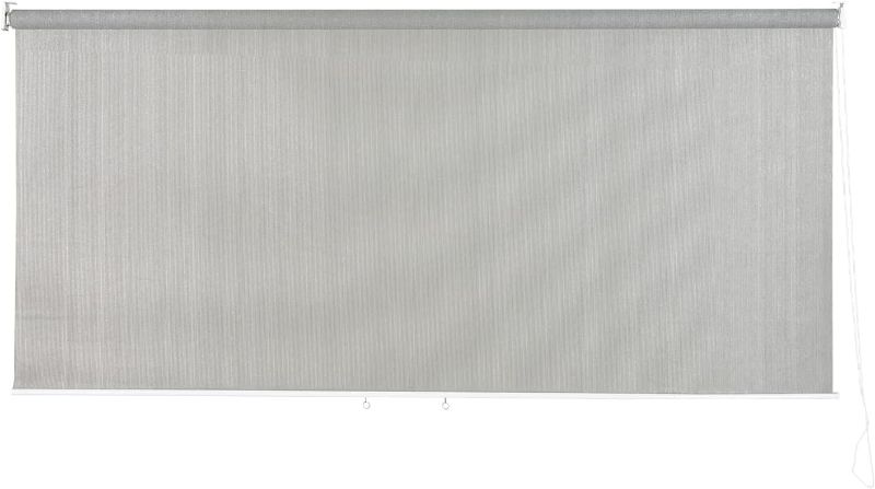 Photo 1 of PHI VILLA Outdoor Patio Roller Shades 7.5 ft Width x 6 ft Height, Exterior Sun Shades Roll Up on Privacy,Grey