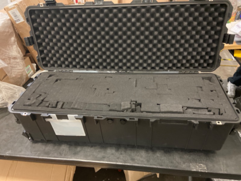 Photo 3 of Eylar XL 44 Inch Deep Heavy Transport Roller Rifle Hard Case with Foam, Mil-Spec, Waterproof & Crushproof, Three Rifle Capacity, Auto-Pressure Valve with Lockable Fittings TSA Standards Black