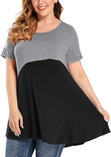 Photo 1 of  Size: Small,  Acemi Maternity Printed T-Shirt (Black Grey Colorblock)