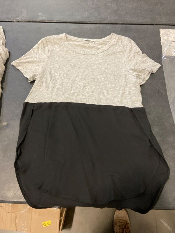 Photo 1 of Size:Medium, Acemi Maternity Printed T-Shirt ( Black/Grey) 