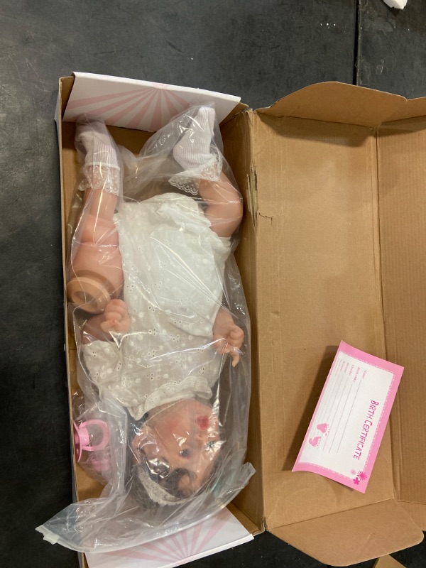 Photo 1 of Lifelike Reborn Baby Dolls - 18 Inch Realistic Newborn Baby Dolls Full Vinyl Body with Feeding Toys, Christmas/Birthday Gift for Kids Age 3+