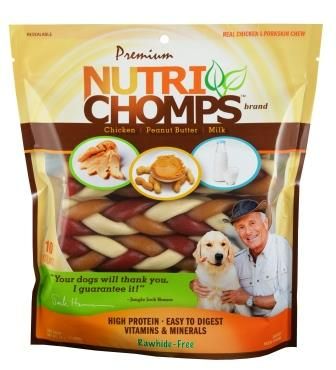 Photo 1 of Scott Pet Products TT98889 6 in. Nutri-Chomps Rawhide-Free Mixed Braid Dog Treats, 10 Count
