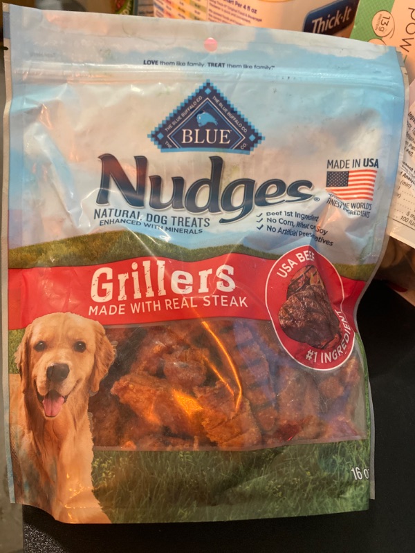 Photo 2 of Blue Buffalo Nudges Grillers Natural Dog Treats, Steak, 16oz Bag Steak 1.00 Pound (Pack of 1)
