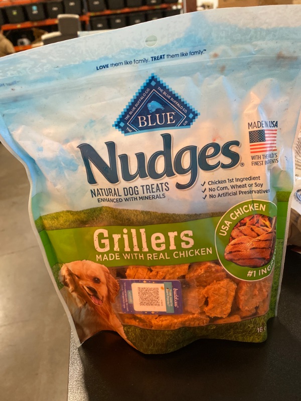Photo 2 of Blue Buffalo Nudges Grillers Natural Dog Treats, Chicken, 16oz Bag Chicken 1 Pound (Pack of 1)