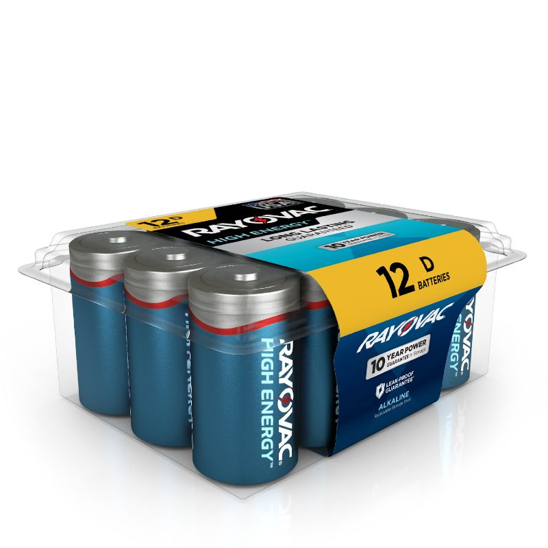 Photo 1 of Rayovac High Energy Alkaline, D Batteries, 12 Count